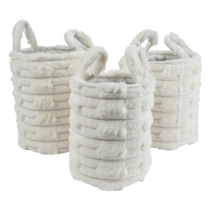 Kaemingk Decorative Basket Round White