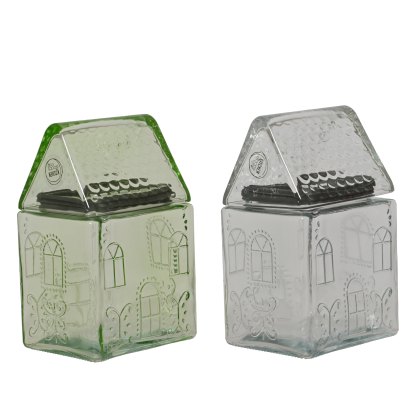 Kaemingk Glass House Storage Jar Assorted Colours Kaemingk Glass House Storage Jar Assorted Colours