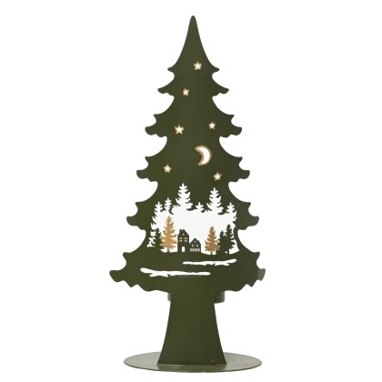 Kaemingk Iron Tree Tealight Holder Green Kaemingk Iron Tree Tealight Holder Green