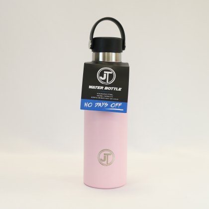 JT Stainless Steel Pink Water Bottle Black Loop Handle JT Stainless Steel Pink Water Bottle Black Loop Handle