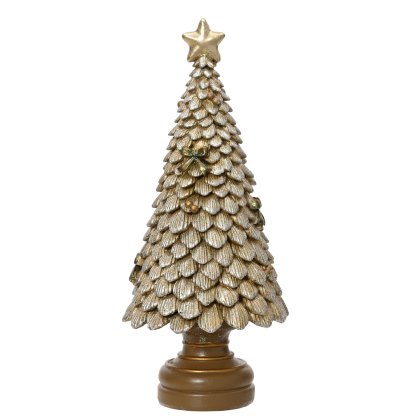 Kaemingk Polyresin Glitter Tree Gold