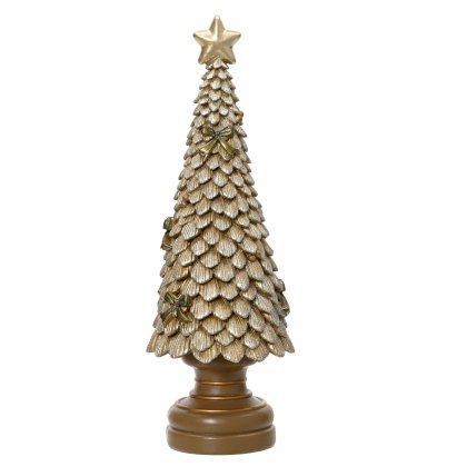 Kaemingk Polyresin Glitter Tree Gold