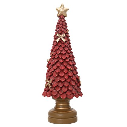 Kaemingk Polyresin Glitter Tree Red Kaemingk Polyresin Glitter Tree Red