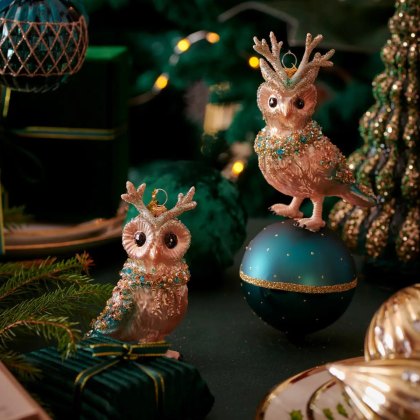 Kaemingk Glass Owl Tree Decoration Kaemingk Glass Owl Tree Decoration