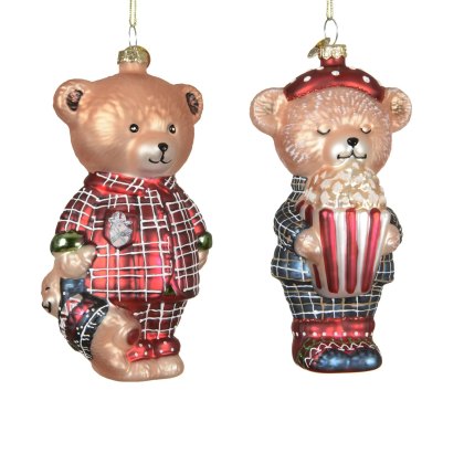 Kaemingk Glass Bear Tree Decoration Assorted Designs Kaemingk Glass Bear Tree Decoration Assorted Designs