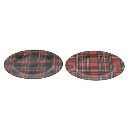 Kaemingk Tartan Deco Round Plate Assorted Designs Kaemingk Tartan Deco Round Plate Assorted Designs