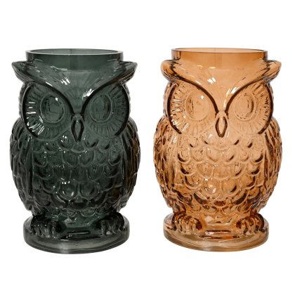Kaemingk Hurricane Glass Owl Assorted Colours