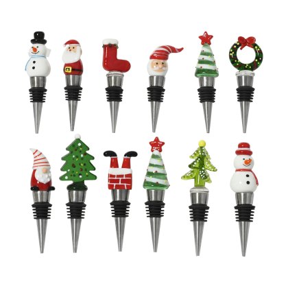 Kaemingk Chsristmas Bottle Stopper Assorted Designs