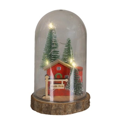 Kaemingk LED Cloche with Christmas Scene Kaemingk LED Cloche with Christmas Scene
