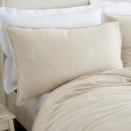 Bianca Brushed Embroidery Natural Duvet Set