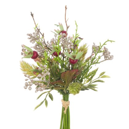 Floralsilk Rosehip With Glitter Berry Bundle