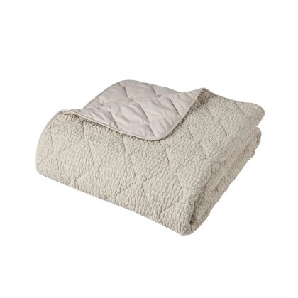 Catherine Lansfield Crinkle Seersucker Bedspread Natural