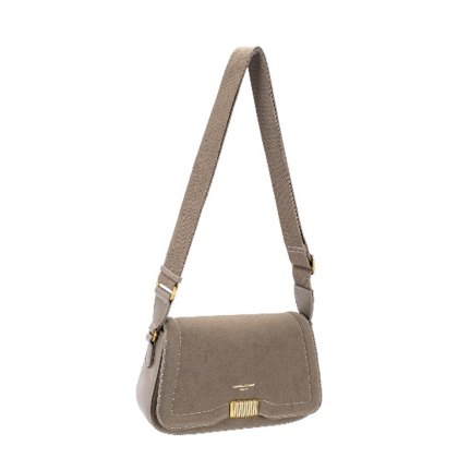 David Jones Full Flap Warm Grey Sand Bag David Jones Full Flap Warm Grey Sand Bag
