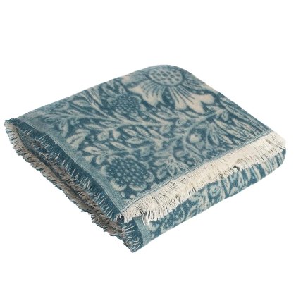 Morris & Co Marigold Throw Indigo