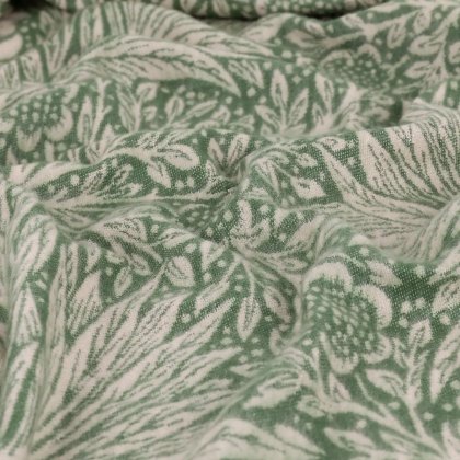 Morris & Co Marigold Throw Leaf Green Morris & Co Marigold Throw Leaf Green
