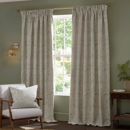 Morris & Co Acanthus Pencil Pleat Curtains Linen Morris & Co Acanthus Pencil Pleat Curtains Linen