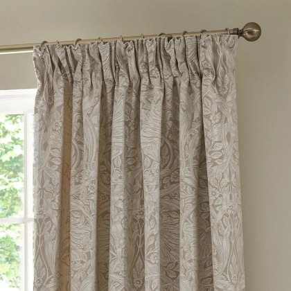 Morris & Co Pimpernel Pencil Pleat Curtains Linen Morris & Co Pimpernel Pencil Pleat Curtains Linen