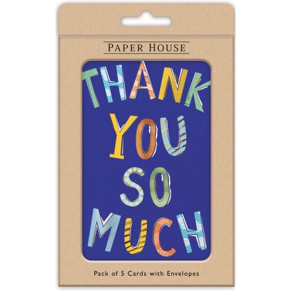 Colourful Letters Thank You Pack of 5 Cards Colourful Letters Thank You Pack of 5 Cards