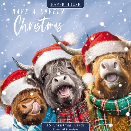 The Dark Room Christmas Highland Cows Pack of 16 Cards The Dark Room Christmas Highland Cows Pack of 16 Cards