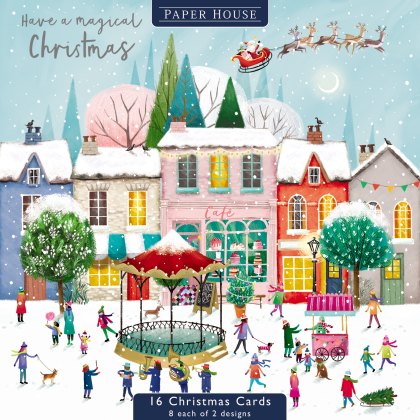 The Dark Room Pastelo Christmas Towns Pack of 16 Cards