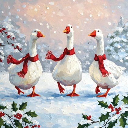 The Dark Room Winter Geese Pack of 16 Cards