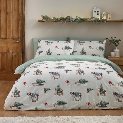 Catherine Lansfield Christmas Dogs Duvet Set