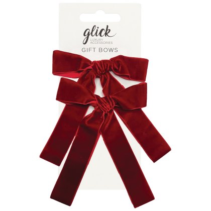 Glick Set of 2 Red Velvet Bows Glick Set of 2 Red Velvet Bows