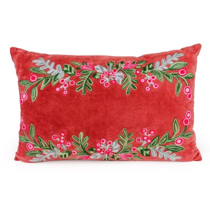 Candlelight Holly & Berries Red Cushion Candlelight Holly & Berries Red Cushion