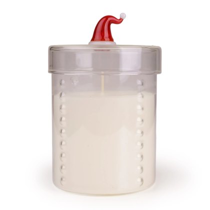 Candlelight Glass Santa's Hat Lidded Candle Candlelight Glass Santa's Hat Lidded Candle