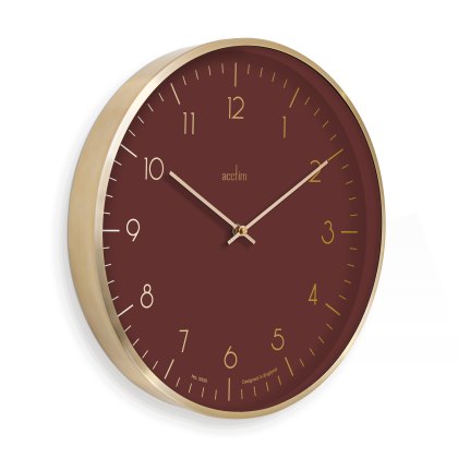 Acctim Marina 30cm Metal Wall Clock Malbec & Gold Acctim Marina 30cm Metal Wall Clock Malbec & Gold
