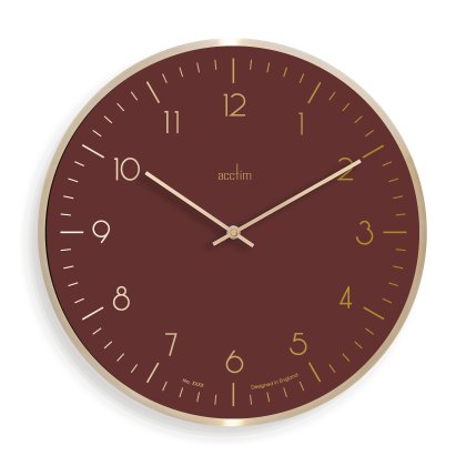 Acctim Marina 30cm Metal Wall Clock Malbec & Gold Acctim Marina 30cm Metal Wall Clock Malbec & Gold
