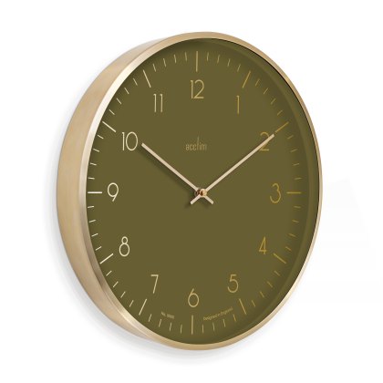 Acctim Marina 30cm Wall Clock Hunter Green & Gold Acctim Marina 30cm Wall Clock Hunter Green & Gold