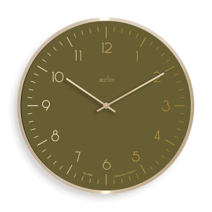 Acctim Marina 30cm Wall Clock Hunter Green & Gold Acctim Marina 30cm Wall Clock Hunter Green & Gold
