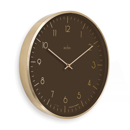 Acctim Marina 30cm Metal Wall Clock Chocolate & Gold Acctim Marina 30cm Metal Wall Clock Chocolate & Gold