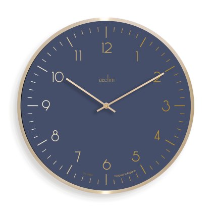 Acctim Marina 30cm Metal Wall Clock Navy & Gold Acctim Marina 30cm Metal Wall Clock Navy & Gold