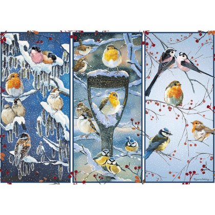 Otter House Snowy Garden Birds 1000 Piece Puzzle