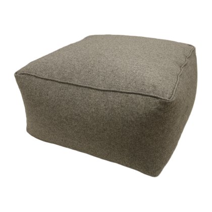 Norfolk & Co Holkham Tweed Square Pouffe Elephant