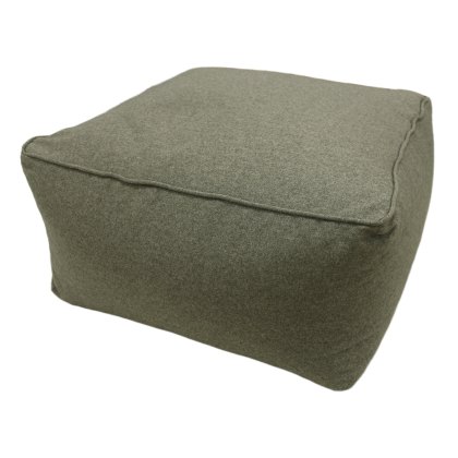 Norfolk & Co Holkham Tweed Square Pouffe Reseda
