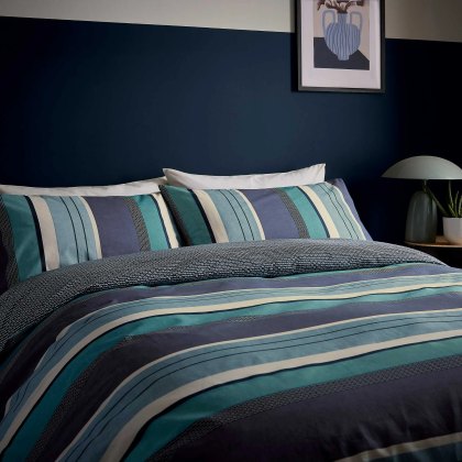 Helena Springfield Horizon Stripe Navy Duvet Cover Set Helena Springfield Horizon Stripe Navy Duvet Cover Set