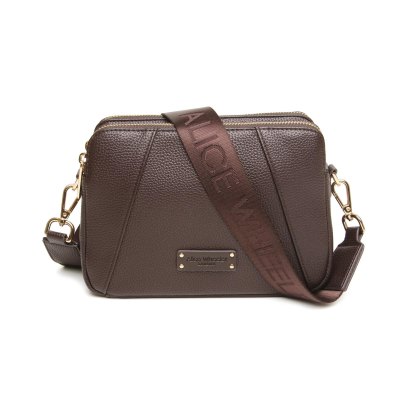 Alice Wheeler Kensington Double Zip Cross Body Bag Chocolate Alice Wheeler Kensington Double Zip Cross Body Bag Chocolate