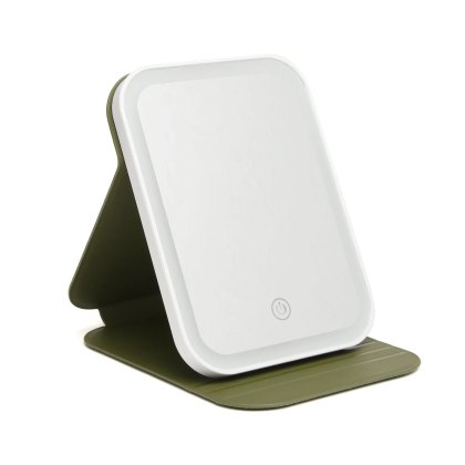 Alice Wheeler Kensington Folding LED Travel Mirror Olive