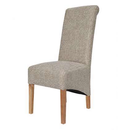 Scroll Back Dining Chair in Taupe