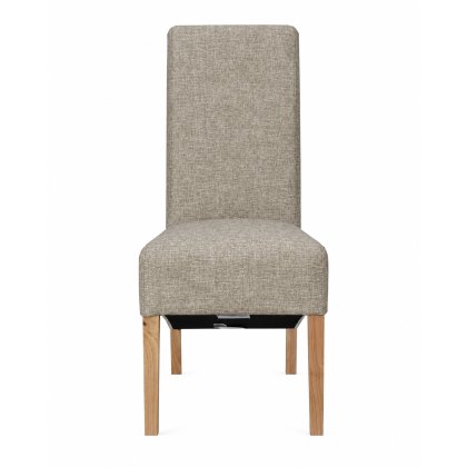 Scroll Back Dining Chair in Taupe