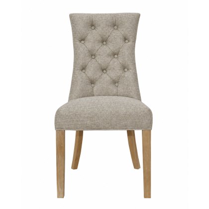 Curved Button Back Dining Chair in Taupe Curved Button Back Dining Chair in Taupe