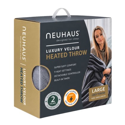Neuhaus Faux Fur Reversible Electric Throw Grey