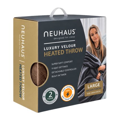 Neuhaus Faux Fur Reversible Electric Throw Brown