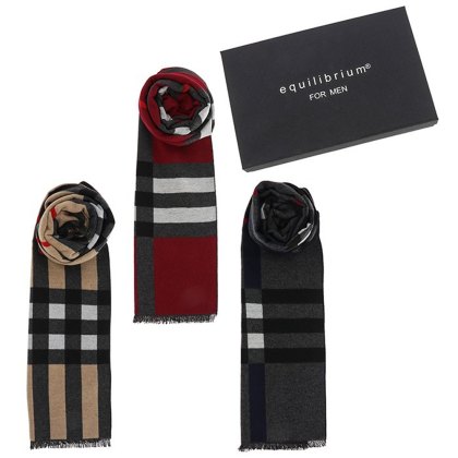 Joe Davies Equilibrium for Men Classic Checked Scarf Assorted Colours Joe Davies Equilibrium for Men Classic Checked Scarf Assorted Colours