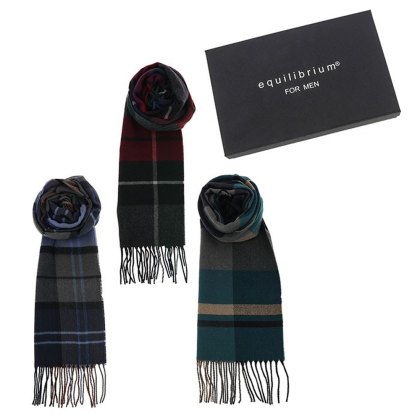 Joe Davies Equilibrium for Men Heritage Plaid Fringed Scarf Assorted Colours Joe Davies Equilibrium for Men Heritage Plaid Fringed Scarf Assorted Colours