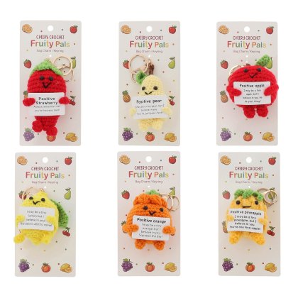 Shudehill Cheery Crochet Bag Charm Fruity Pal Assorted Designs Shudehill Cheery Crochet Bag Charm Fruity Pal Assorted Designs