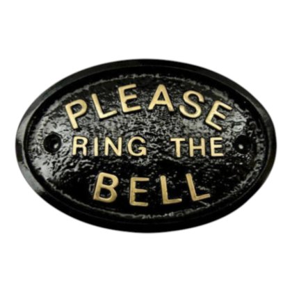 Quirky Barn Please Ring The Bell Cast Iron Plaque